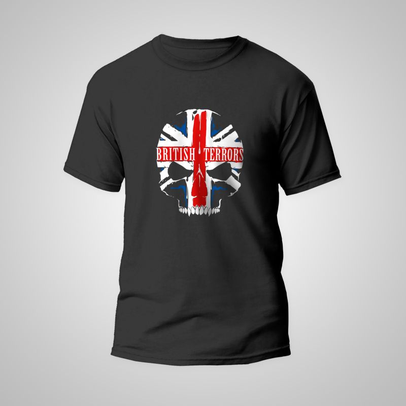 T-SHIRT NOIR TAILLE L BRITISH TERRORS